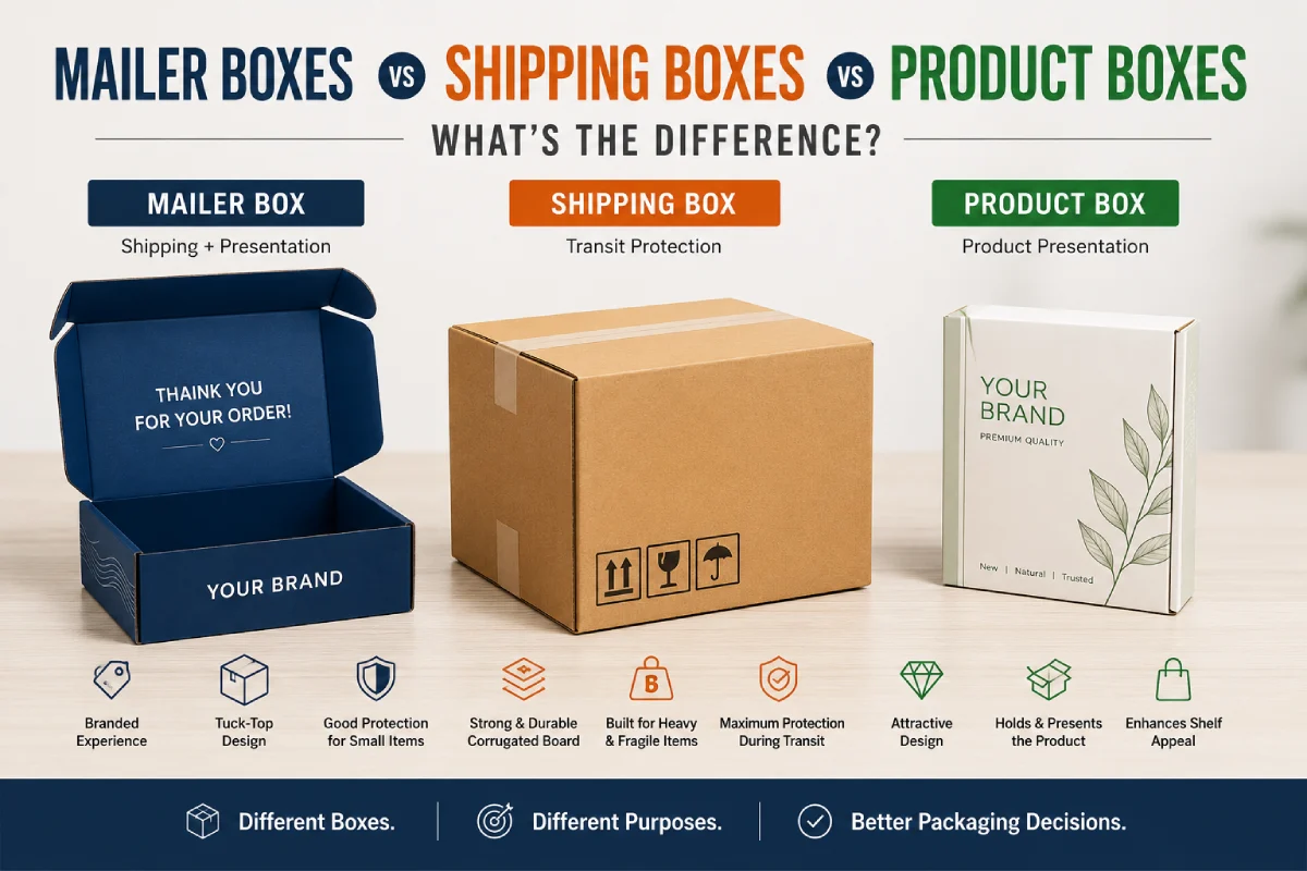 Mailer Box vs Shipping Box vs Product Box: Key Differences